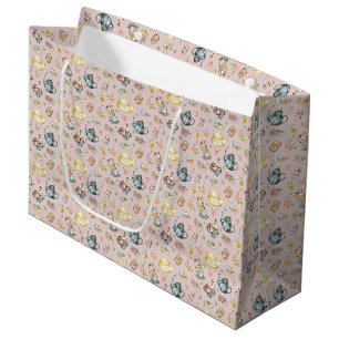 Grand Sac Cadeau Thé vintage après-midi et Motif Rose sur rose