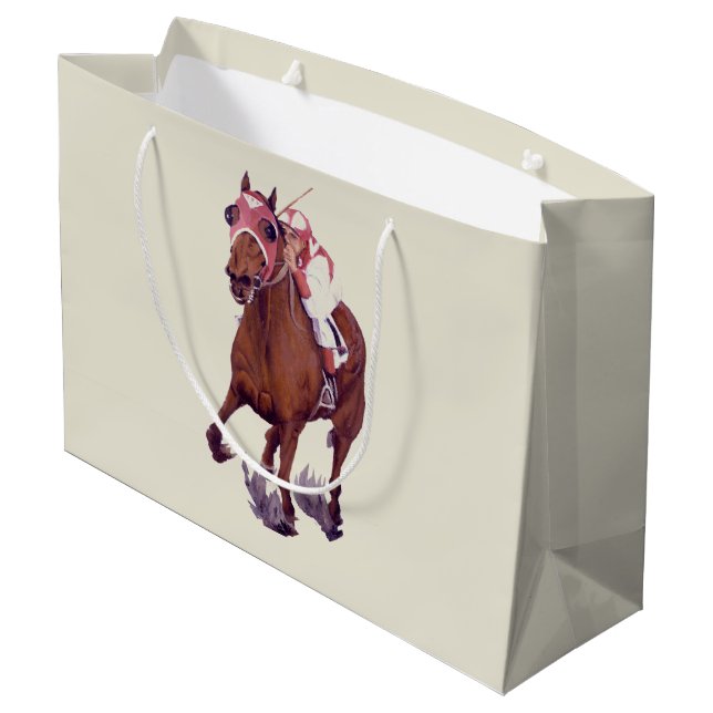 Grand Sac Cadeau Thoroughbred Horse Gagne La Course (Dos Angle)