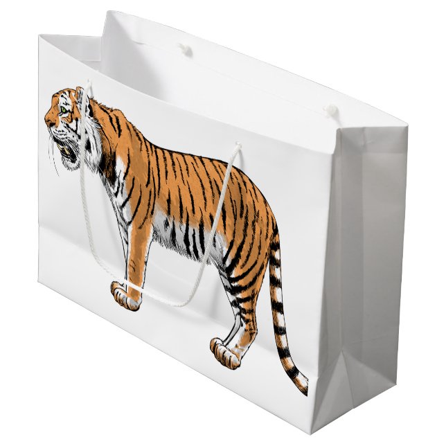 Grand Sac Cadeau Tigre (Devant Angle)