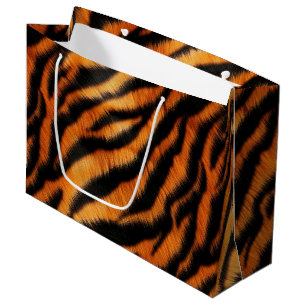 Grand Sac Cadeau Tigre noir orange