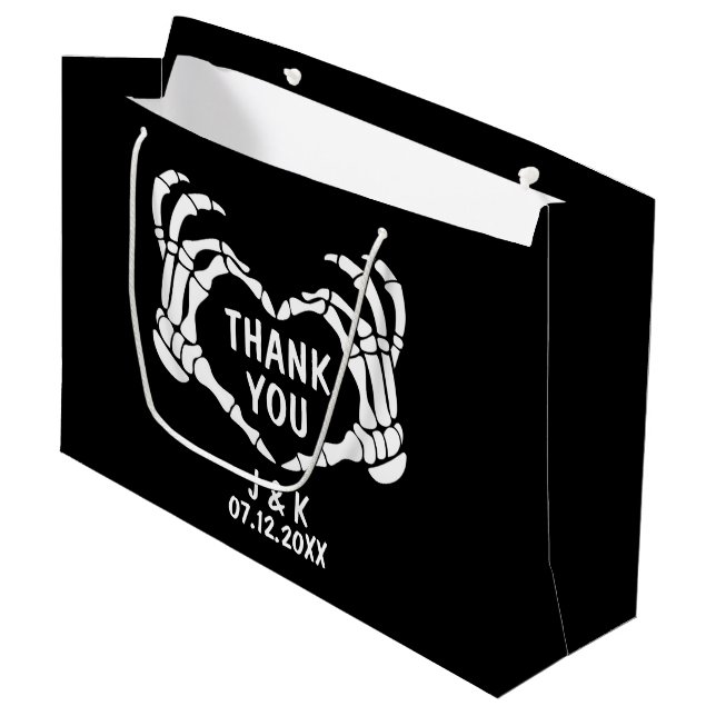 Grand Sac Cadeau Til Death Black Mariage Merci (Devant Angle)