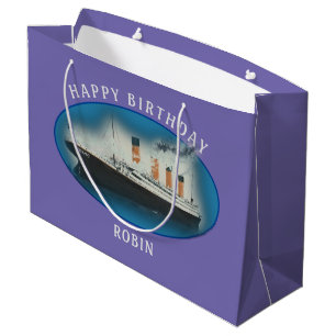 Grand Sac Cadeau Titanic Birthday Purple RMS White Star Line Ship