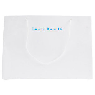 Grand Sac Cadeau Titre de nom simple Moderne Minimaliste Profession