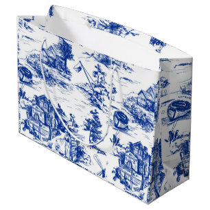 Grand Sac Cadeau Toile bleue