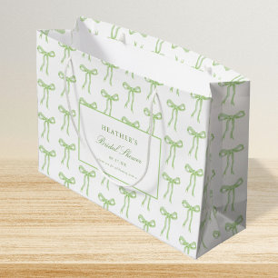 Grand Sac Cadeau Toile Green Bow Attache La Fête des mariées Bleu K