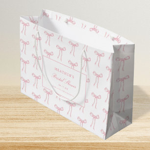 Grand Sac Cadeau Toile Pink Bow Attache La Fête des mariées Bleu Kn