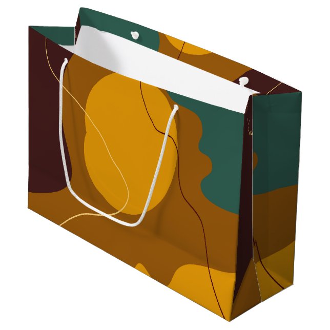 Grand Sac Cadeau Tons Terre formes organiques abstrait arrière - pl (Devant Angle)