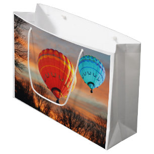 Grand Sac Cadeau Tour chaud de ballon à air de lever de soleil