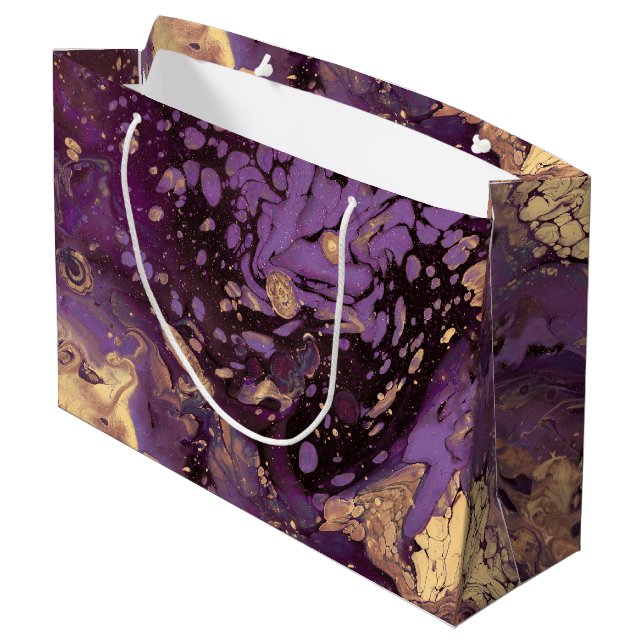 Grand Sac Cadeau tourbillon d'encre d'or iris : (Dos Angle)