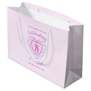 Grand Sac Cadeau Tourmaline Anniversaire 8 ans personnalisé