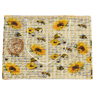 Grand Sac Cadeau Tournesol Bee Gnome