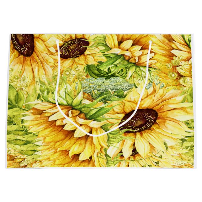 Grand Sac Cadeau Tournesols - Personnalisation de l'arrière (Devant)