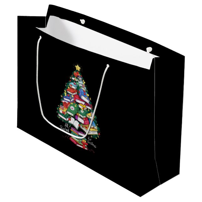 Grand Sac Cadeau Tous Réservés Pour Noël Livre Xmas (Devant Angle)