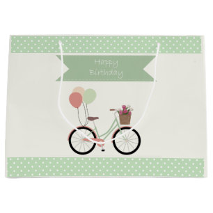 Grand Sac Cadeau Tout le bien à l'anniversaire bicyclette