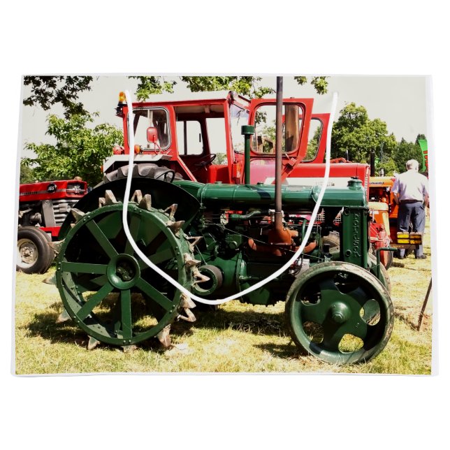 Grand Sac Cadeau TRACTEURS vintages (Devant)