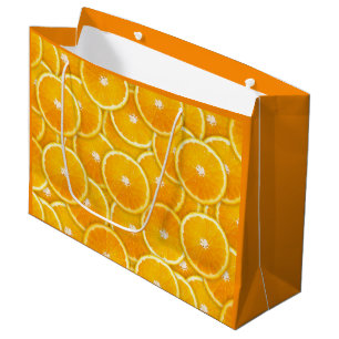 Grand Sac Cadeau Tranches orange