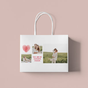 Grand Sac Cadeau Trois photos Collage Couple   Cadeau Valentines