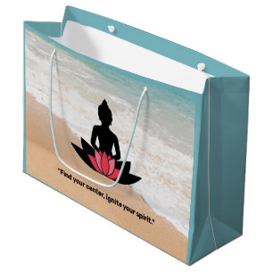 Grand Sac Cadeau "Trouvez votre centre, allumez votre esprit." YOGA
