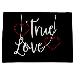 Grand Sac Cadeau True Love White Valentine's