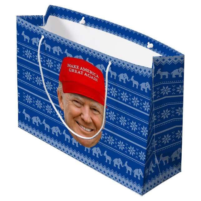 Grand Sac Cadeau TRUMP MAGA Noël (Dos Angle)