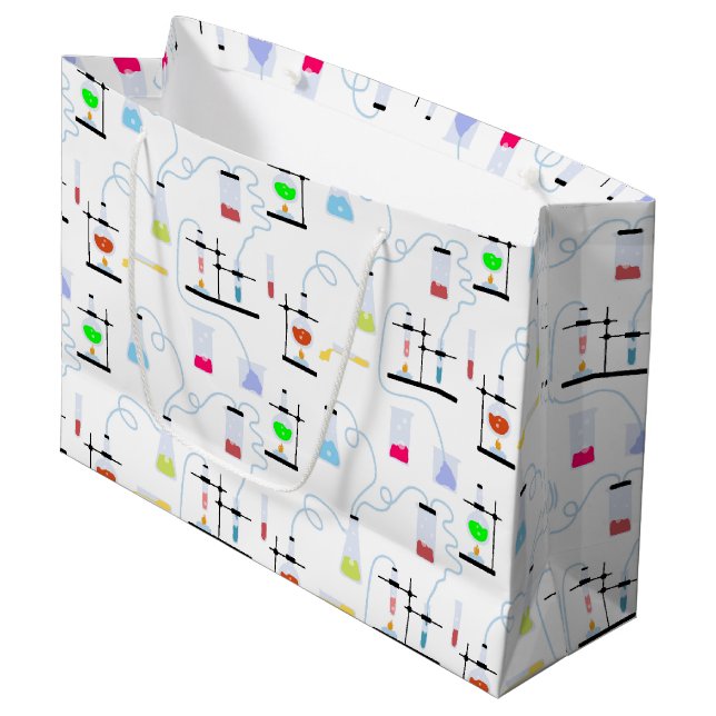Grand Sac Cadeau Tubes d'essai en chimie et science du laboratoire  (Devant Angle)