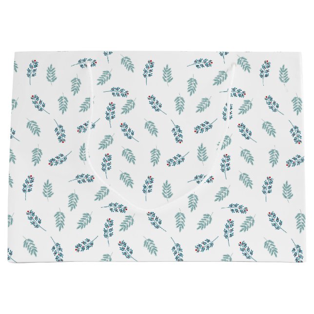 Grand Sac Cadeau Turquoise Mistletoe (Devant)