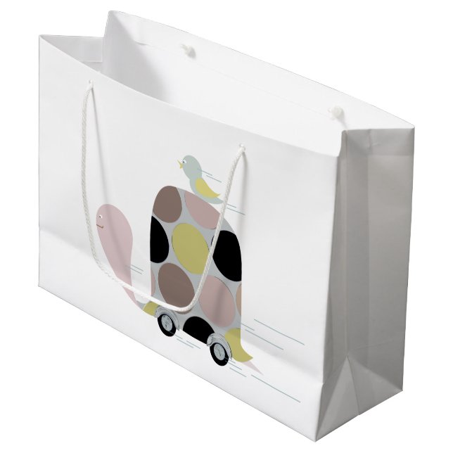 Grand Sac Cadeau Tweeter sur une tortue (Devant Angle)