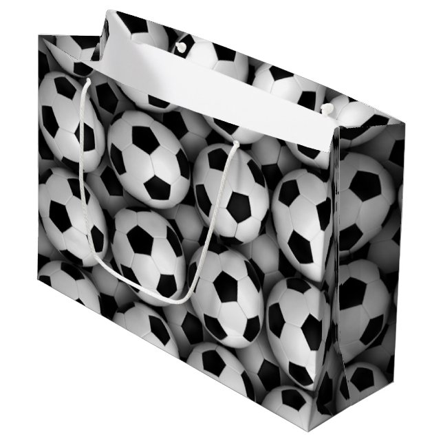 Grand Sac Cadeau un bon nombre de ballons de football (Devant Angle)