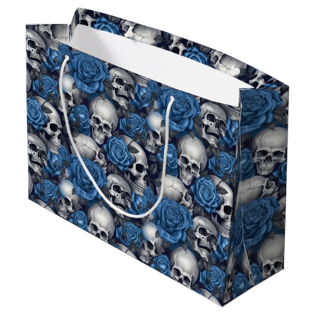 Grand Sac Cadeau Un crâne et une série Rose 12 (Dos Angle)