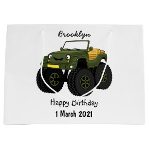 Grand Sac Cadeau Un Green Monster truck