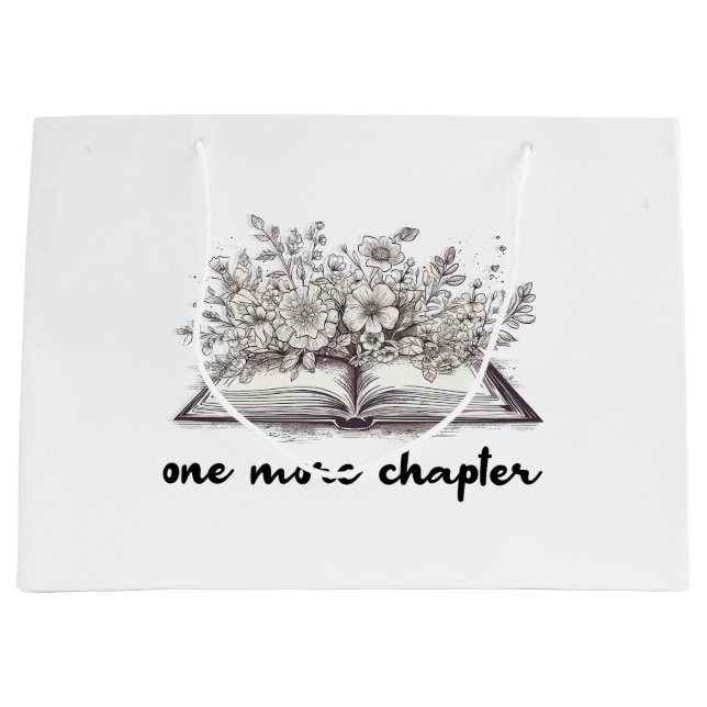 Grand Sac Cadeau Un Livre De Chapitre De Plus Avec Fleurs (Devant)