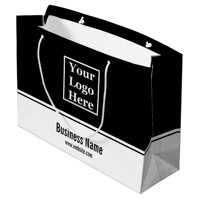 Grand Sac Cadeau Un logo professionnel en noir et blanc (Dos Angle)