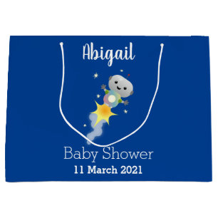 Grand Sac Cadeau Un mignon robot volant dans l'espace dessin animé