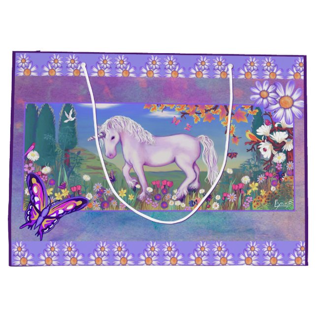 Grand Sac Cadeau Un paradis mauve (Dos)