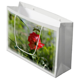 Grand Sac Cadeau Une rose rouge