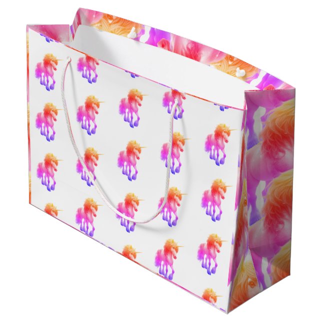 Grand Sac Cadeau Unicorn Neon Gift Bag (Dos Angle)