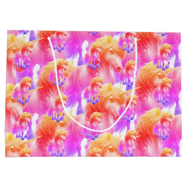 Grand Sac Cadeau Unicorn Neon Gift Bag (Dos)