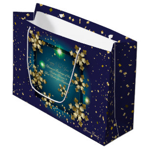 Grand Sac Cadeau Vacances d'hiver Souhaite XMAS Luxe personnalisé