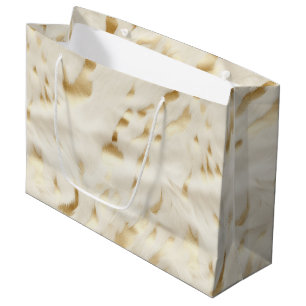 Grand Sac Cadeau Vachette blanche en or à la crème occidentale