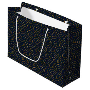 Grand Sac Cadeau Vague japonaise Seigaiha