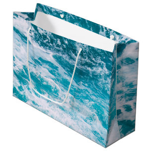 Grand Sac Cadeau Vagues de l'océan bleu