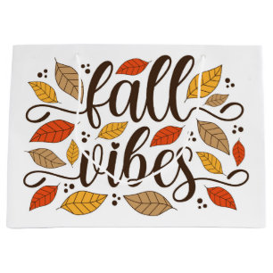 Grand Sac Cadeau Vibes d'automne
