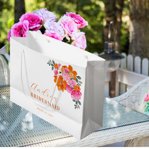 Grand Sac Cadeau Vibrant rose orange vibre demoiselle