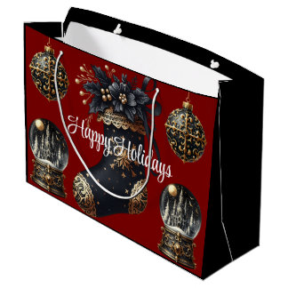 Grand Sac Cadeau  Victorian Gothic Holiday Gift Bag – Large Festive