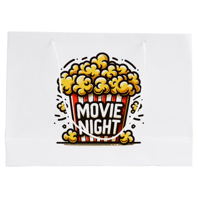 Grand Sac Cadeau Vidéo Night Delight Jouer Popcorn (Dos)