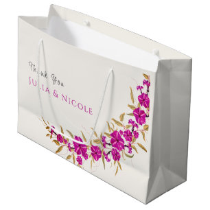 Grand Sac Cadeau Vigne à trompette sauvage violette Jardin de fleur