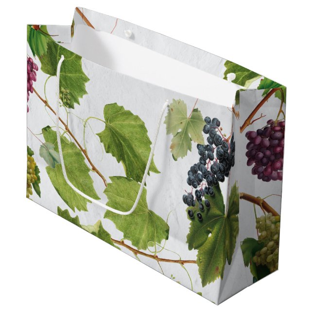 Grand Sac Cadeau Vignoble de raisins Ile grecque méditerranéenne (Devant Angle)
