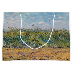 Grand Sac Cadeau Vincent van Gogh - Champ de blé avec une lark