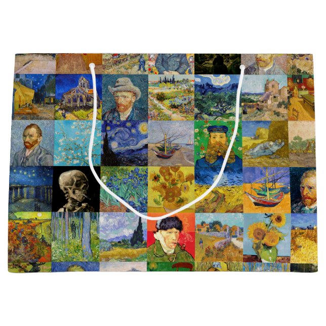 Grand Sac Cadeau Vincent van Gogh - chefs-d'oeuvre Mosaic Patchwork (Devant)