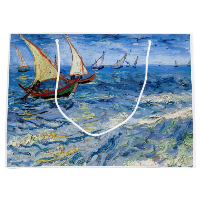 Grand Sac Cadeau Vincent van Gogh - La mer aux Saintes-Maries (Devant)